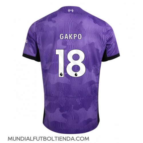 Camiseta Liverpool Cody Gakpo #18 Tercera Equipación Replica 2023-24 mangas cortas